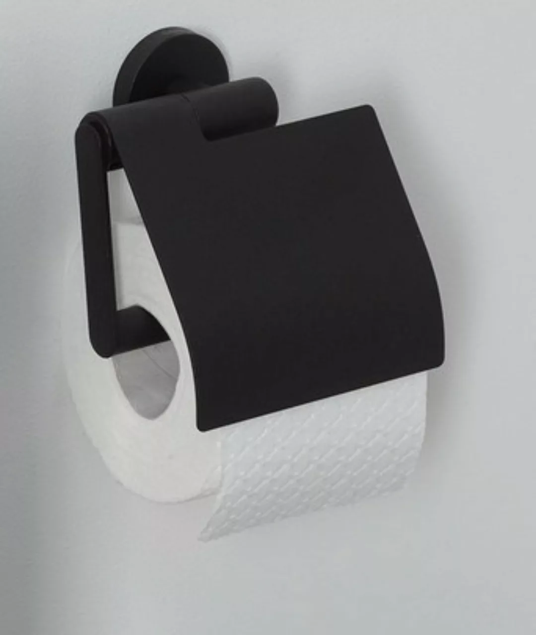 Tiger Boston Toilettenpapierhalter mit Deckel, schwarz günstig online kaufen