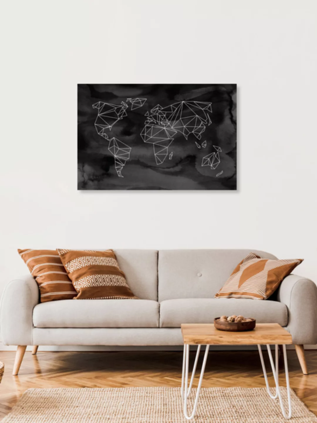 Poster / Leinwandbild - Geometrical World - Black Aquarell günstig online kaufen