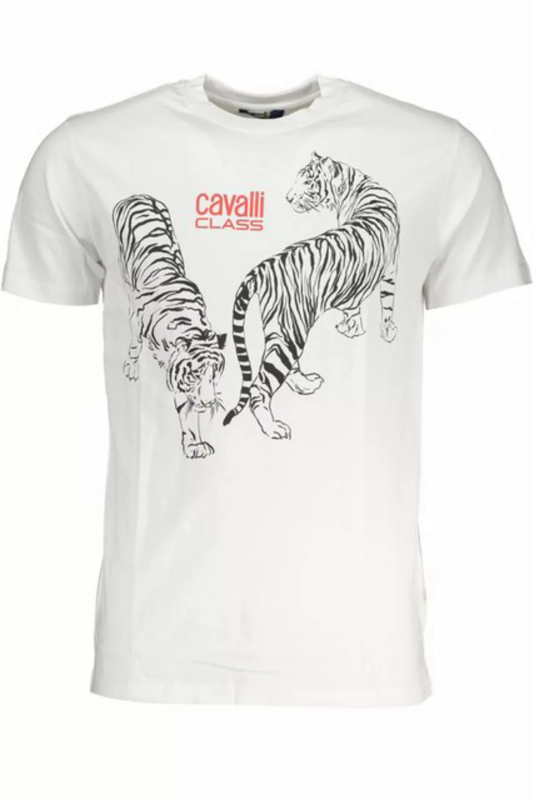 Cavalli Class T-Shirt Stylisches Herren T-Shirt in Weiß mit Print & günstig online kaufen