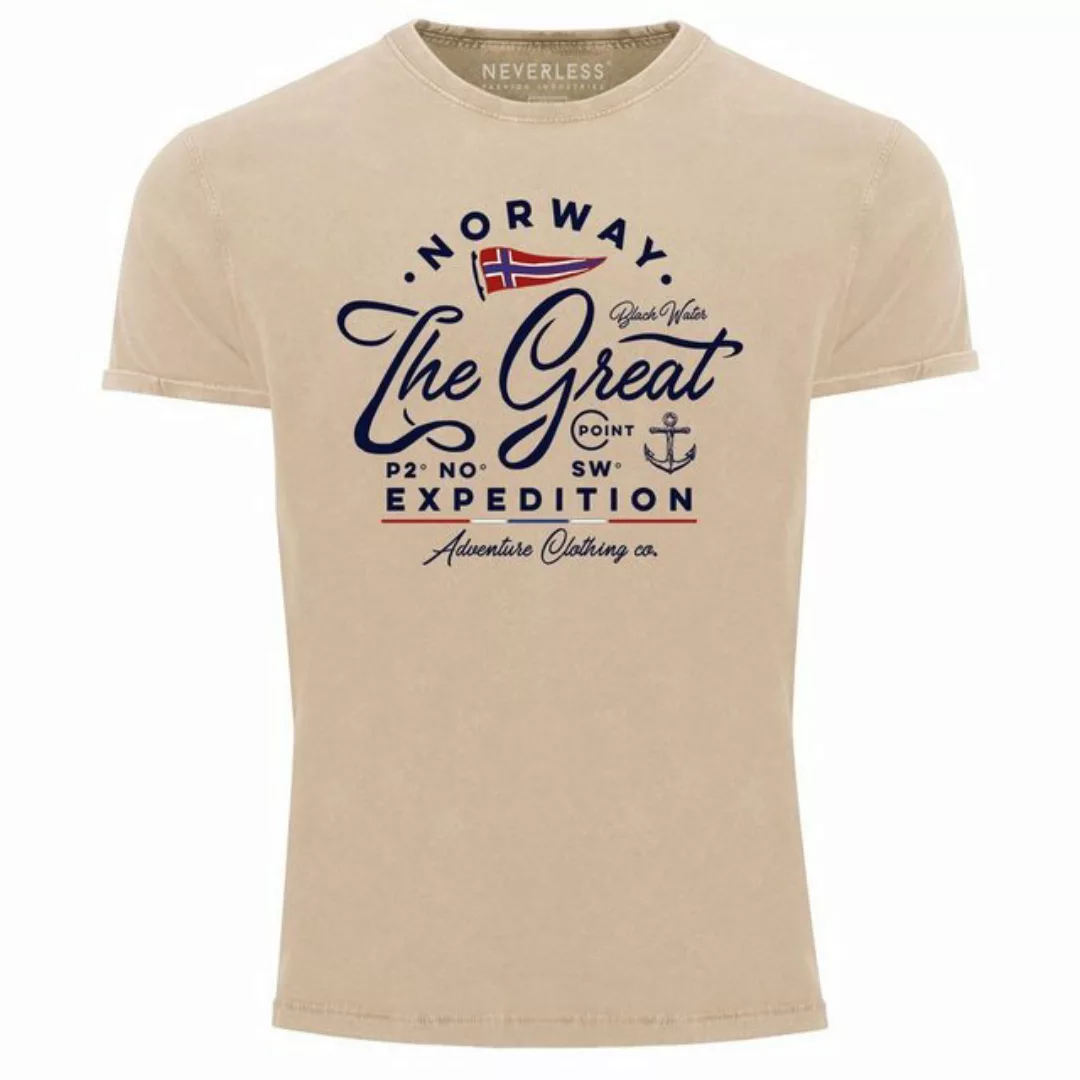 Neverless Print-Shirt Herren Vintage Shirt Norwegen The Great Expedition Ou günstig online kaufen