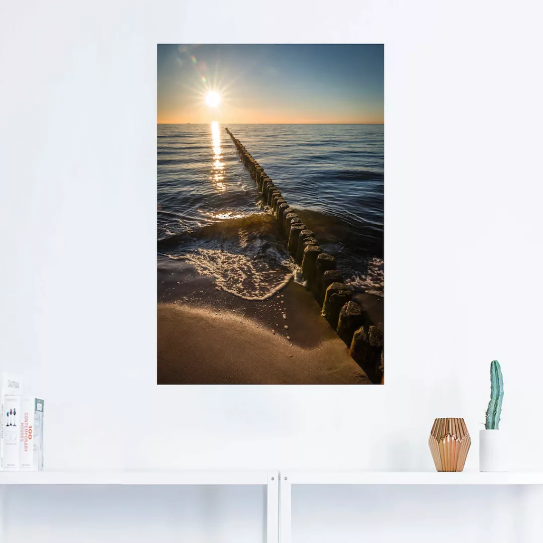 Artland Wandfolie "Buhnen und Sonnenuntergang Ostsee", Küstenbilder, (1 St. günstig online kaufen