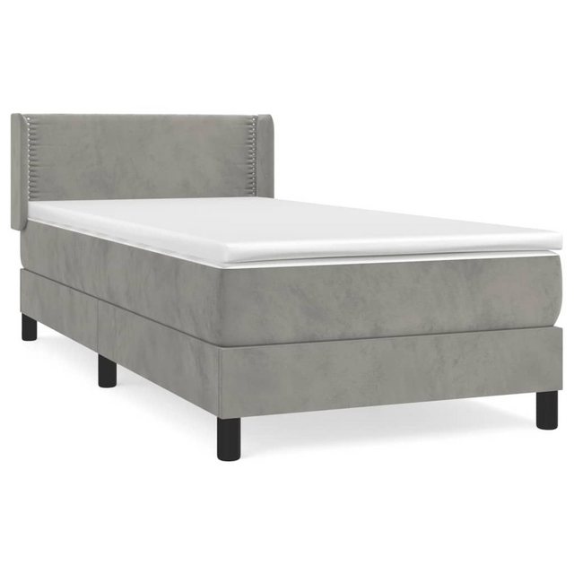 vidaXL Boxspringbett mit Matratze Hellgrau 90x190 cm Samt1537240 günstig online kaufen