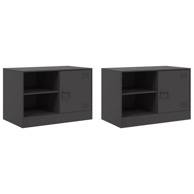 vidaXL TV-Schrank TV-Schränke 2 Stk. Schwarz 67x39x44 cm Stahl (2-St) günstig online kaufen