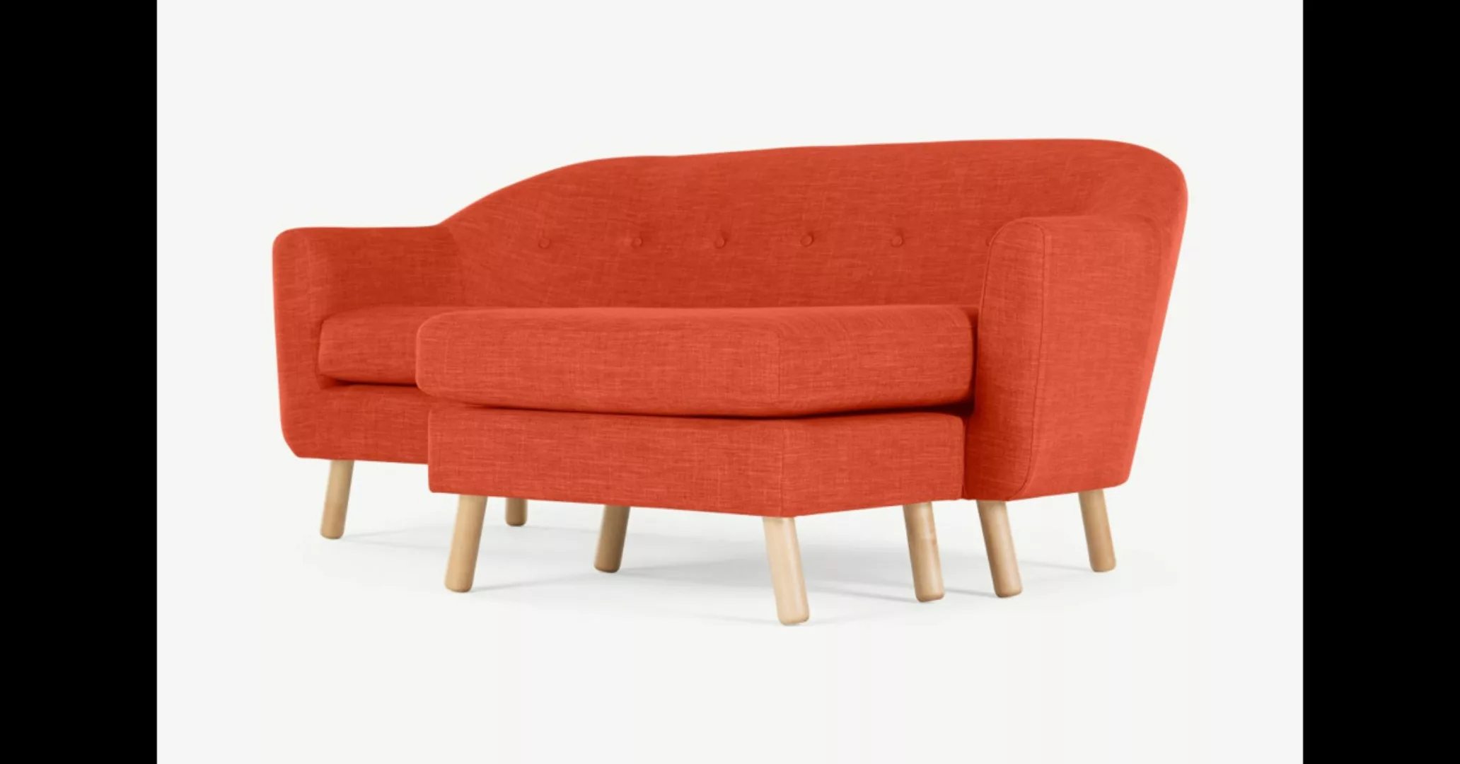 Lottie 2-Sitzer Sofa mit Recamiere, Toskanaorange - MADE.com günstig online kaufen