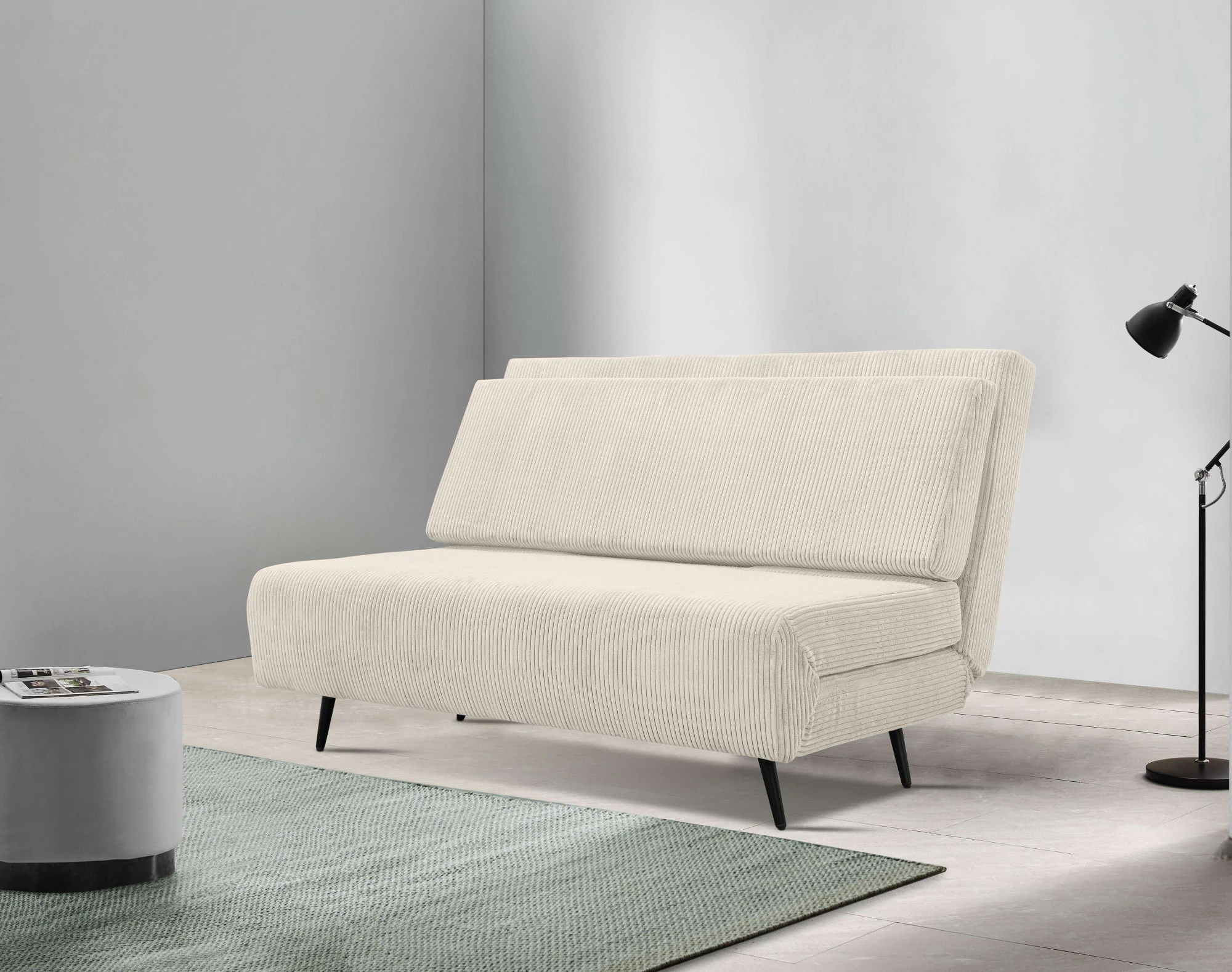 andas Schlafsofa Linnea, Daybed mit aufklappbarer Liegefläche, in Webstoff, günstig online kaufen