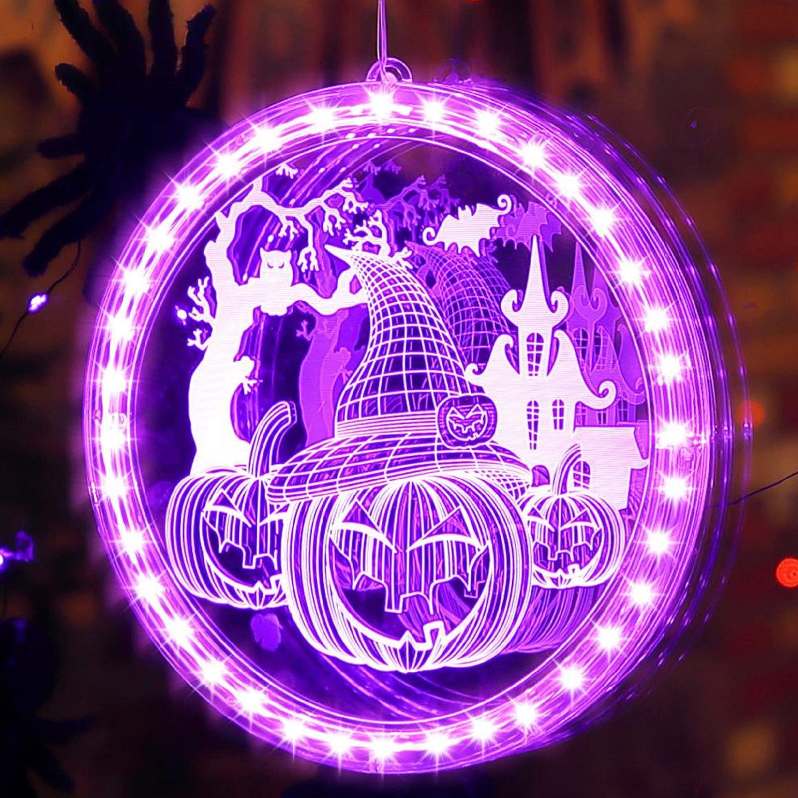 Sunicol LED-Dekofigur Halloween-Fensterlichter mit Saugnapf, Batterie, günstig online kaufen