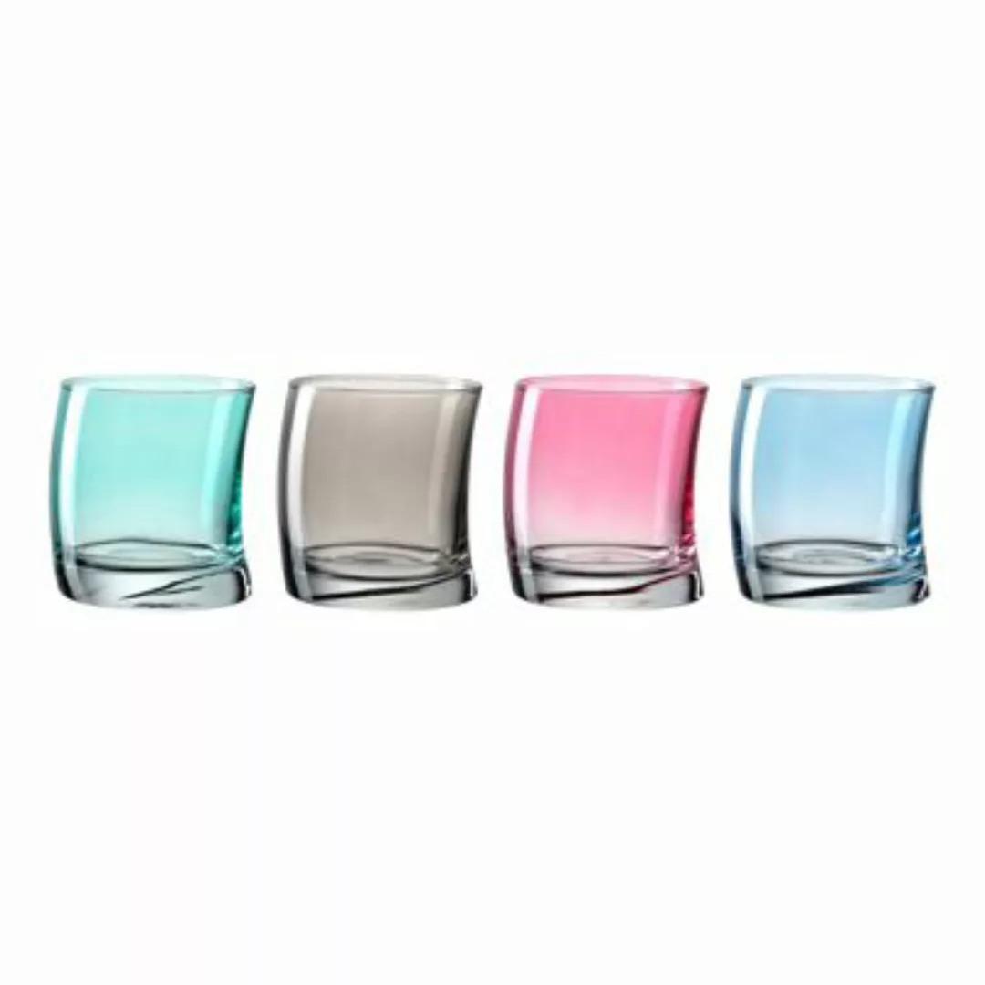 LEONARDO SWING Trinkglas 350 ml 4er Set kalte Farben Whiskygläser bunt günstig online kaufen