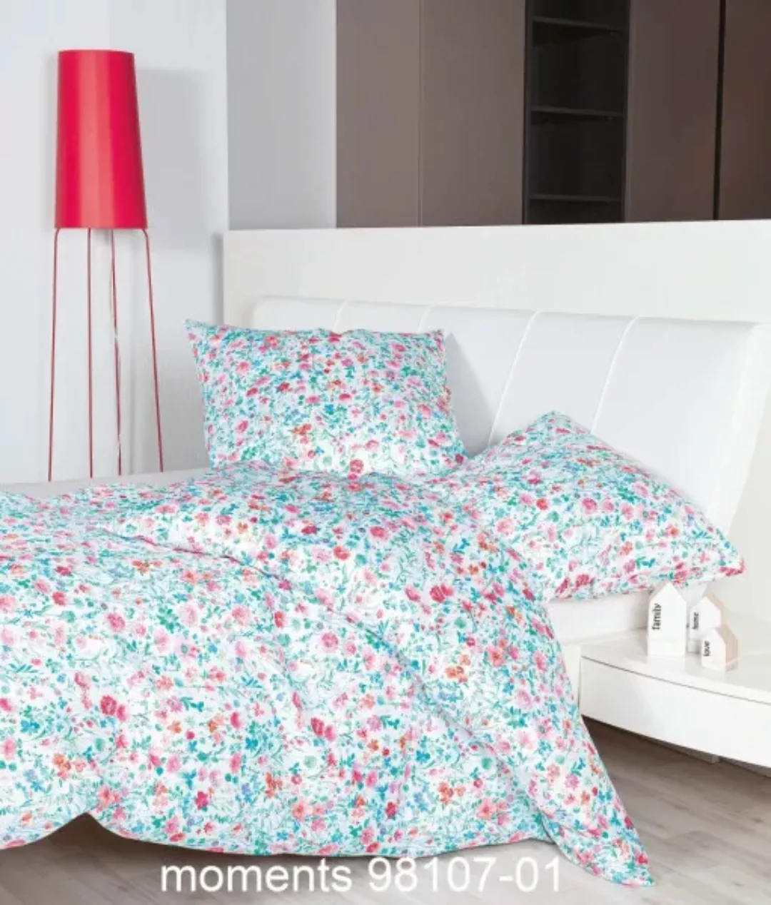 Janine Janine Mako-Satin Bettwäsche moments 98107 rosa mint Größe:  155x220 günstig online kaufen