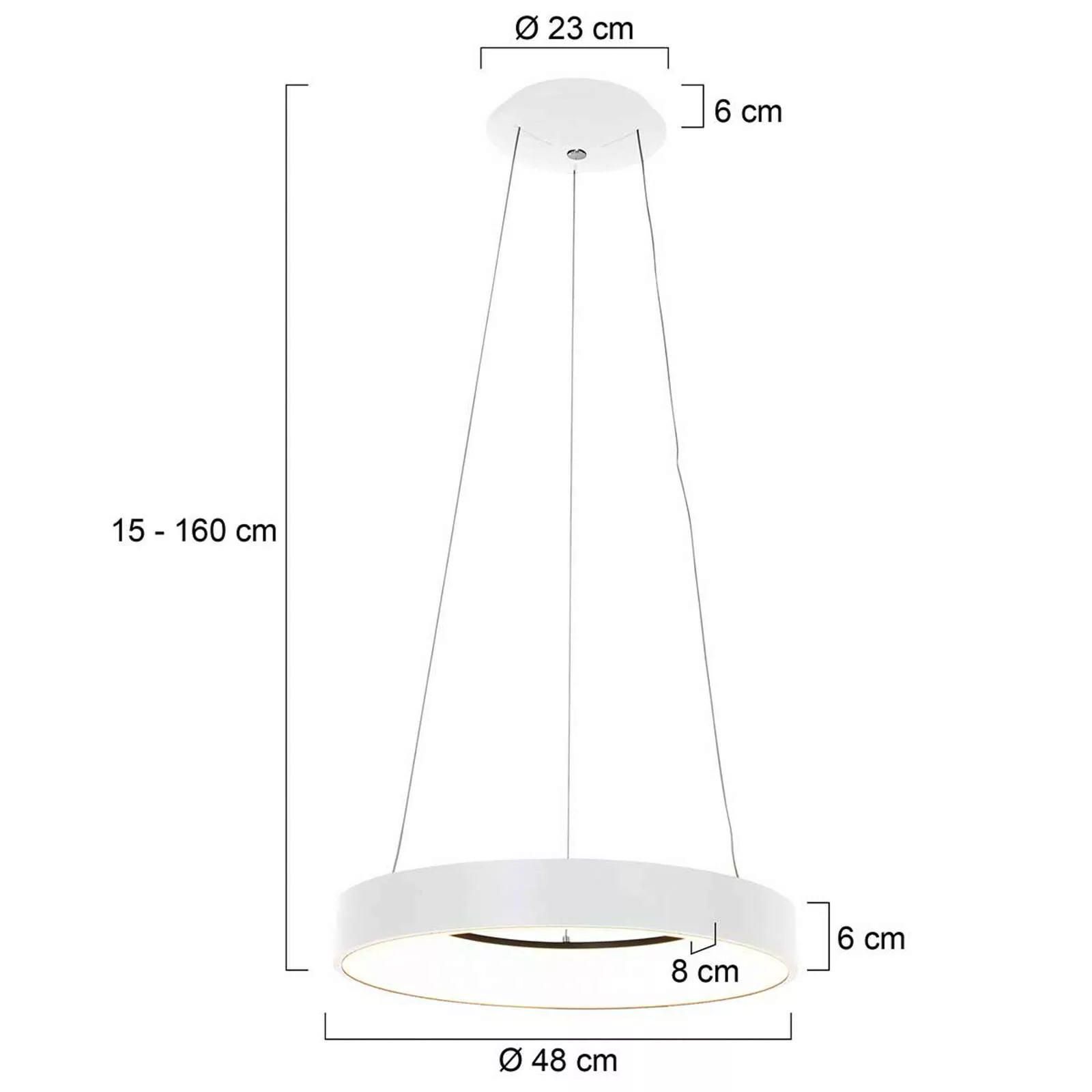 LED-Hängeleuchte Ringlede Ø 48 cm schwarz günstig online kaufen