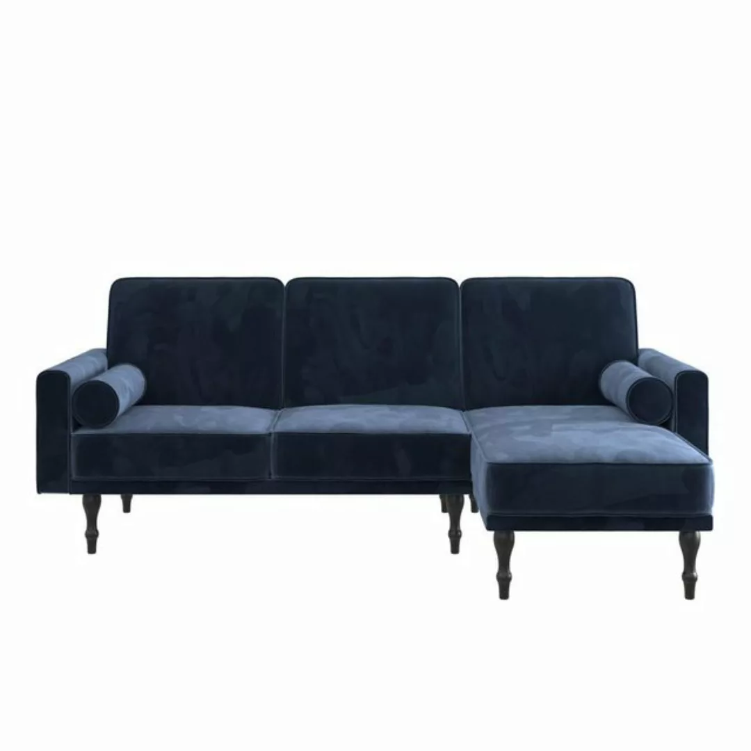 loft24 Ecksofa Edison, Samtbezug, mit 2 Nackenrollen, Breite 211 cm, Schlaf günstig online kaufen