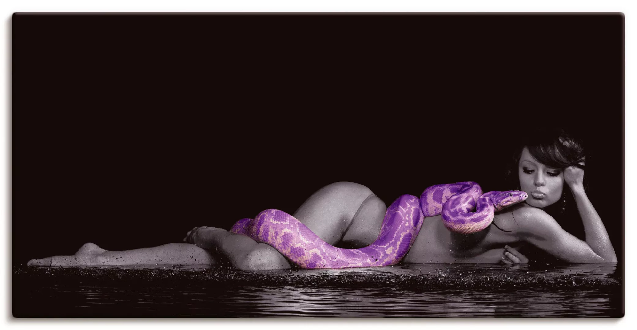 Artland Wandbild "Frau in Wasser liegend mit Python", Frau, (1 St.), als Le günstig online kaufen