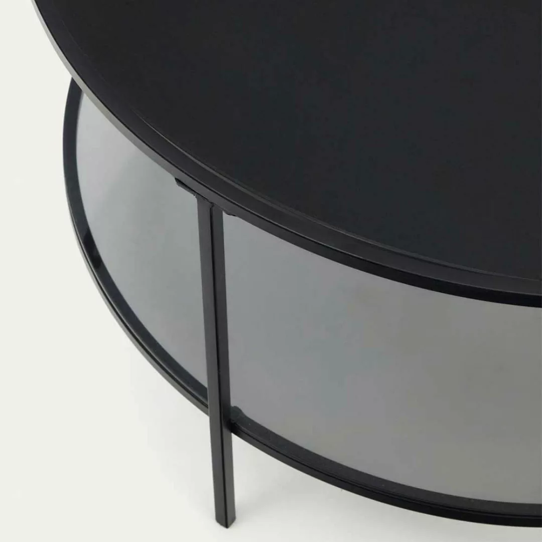 Wohnzimmer Tisch schwarz mit Glasplatte modernem Design günstig online kaufen