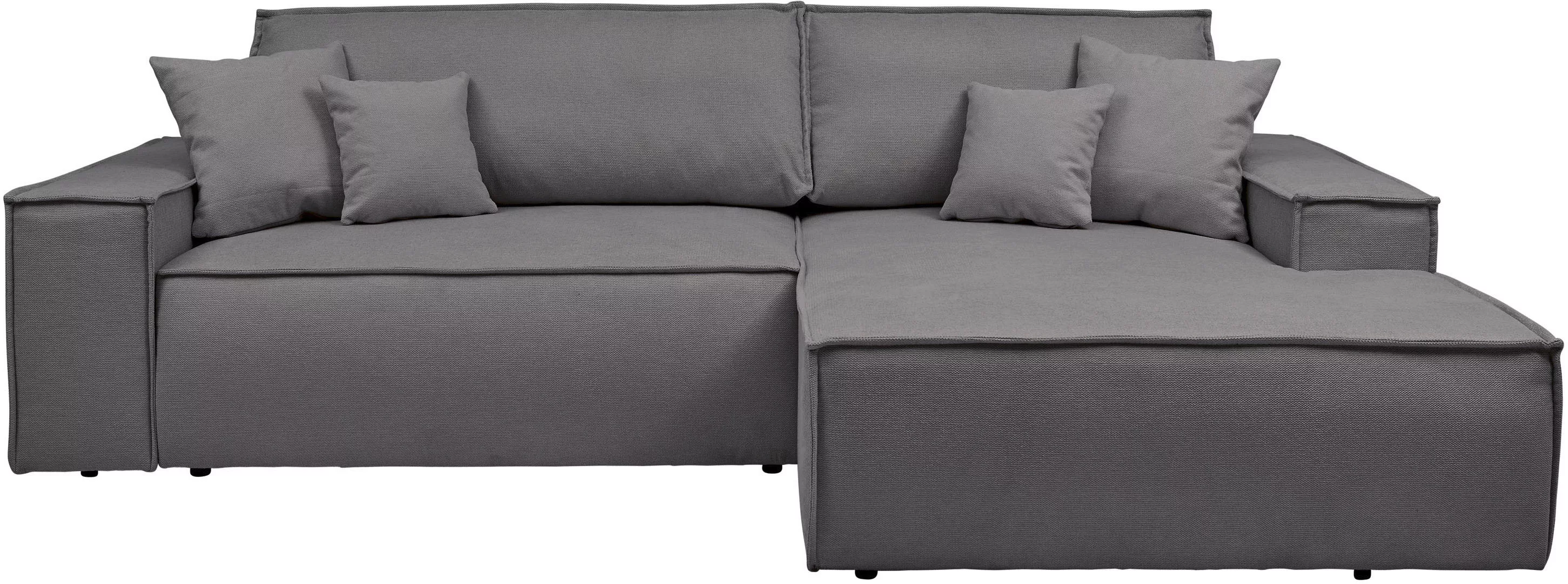 andas Ecksofa "Finnley Schlafsofa 267 cm in Bouclé, Struktur fein u. Cord, günstig online kaufen