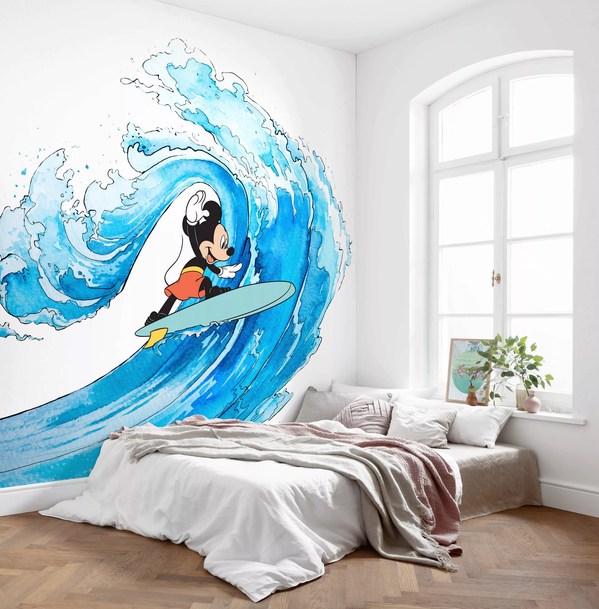 Komar Vliestapete »Mickey Surfing«, 300x280 cm (Breite x Höhe) günstig online kaufen