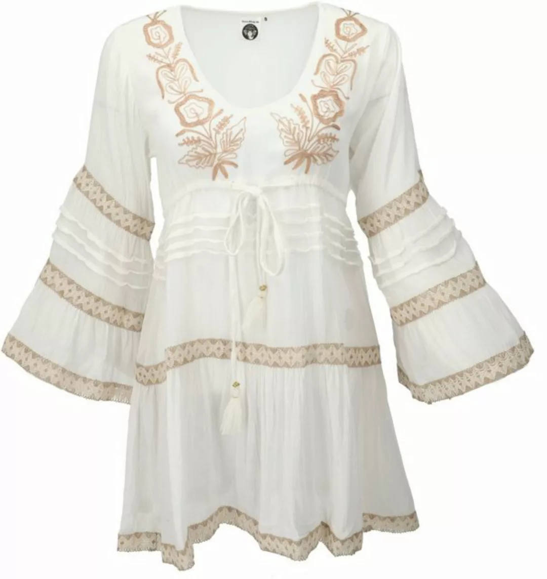 Guru-Shop Longbluse Boho Krinkelbluse, bestickte Hippie Tunika -.. alternat günstig online kaufen