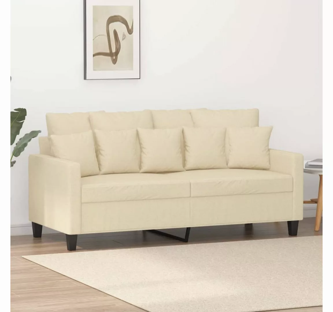 vidaXL Sofa, 2-Sitzer-Sofa Creme 140 cm Stoff günstig online kaufen