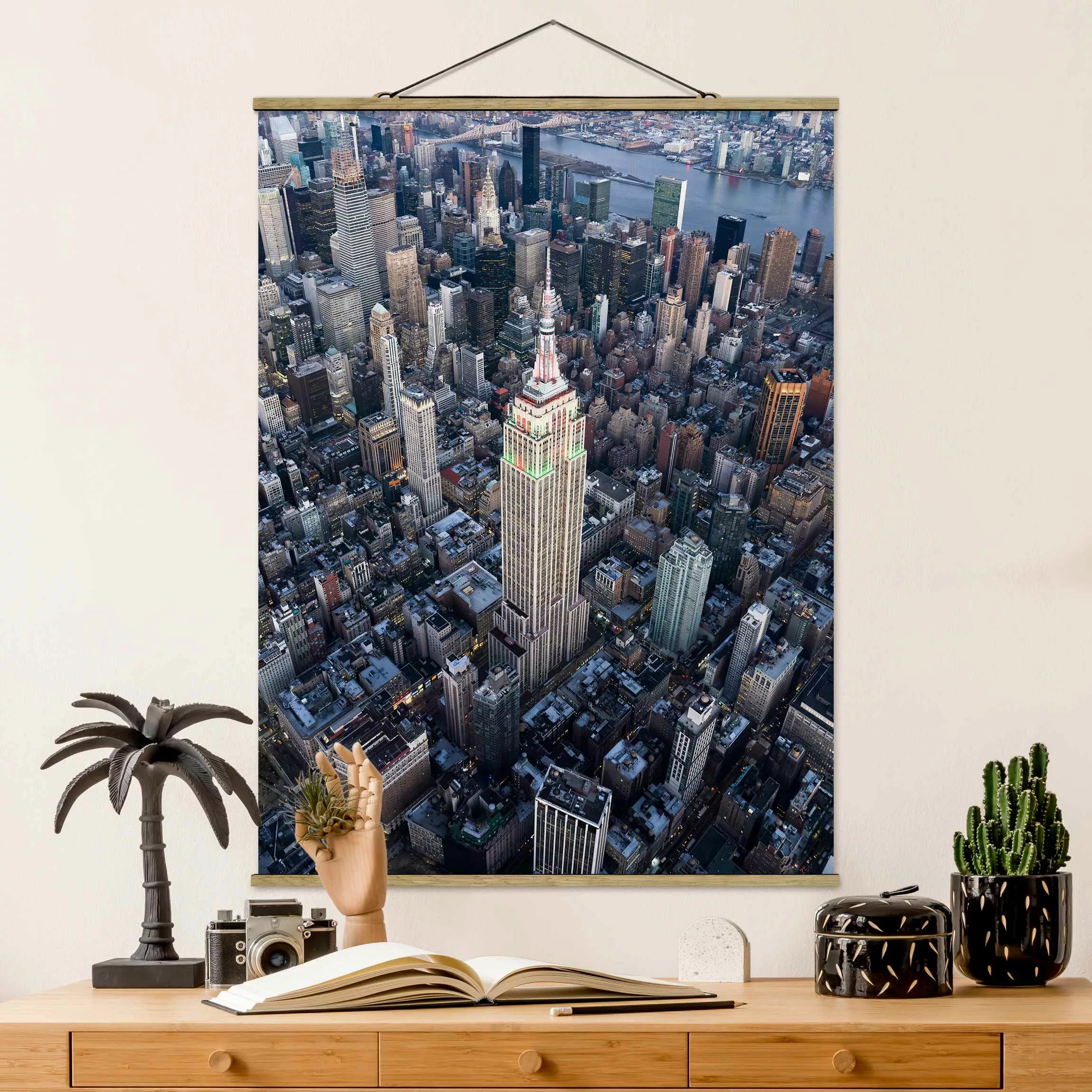 Stoffbild mit Posterleisten Empire State Of Mind günstig online kaufen