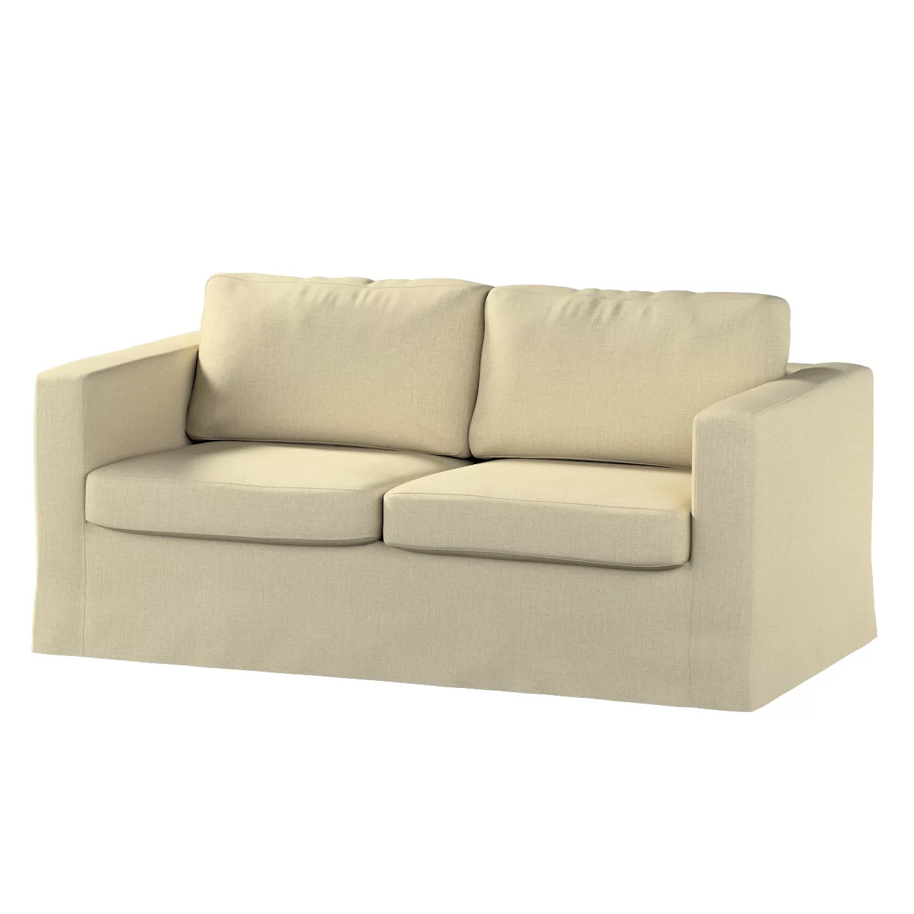 Bezug für Karlstad 2-Sitzer Sofa nicht ausklappbar, lang, olivgrün-creme, S günstig online kaufen