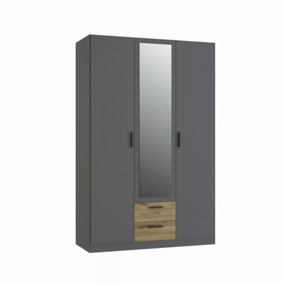 freiraum Kleiderschrank TROYANDA in Grau / Eiche Dekor - 135,6x210,5x54,5cm günstig online kaufen