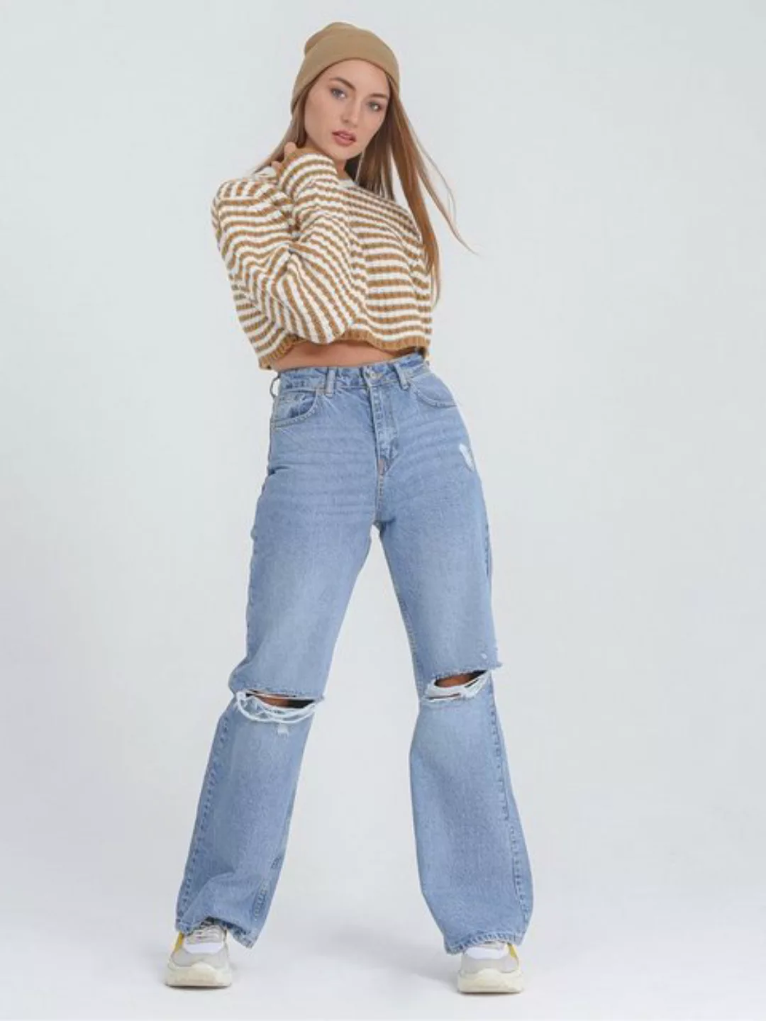 Freshlions Weite Jeans Jeans CECILE Blau m günstig online kaufen