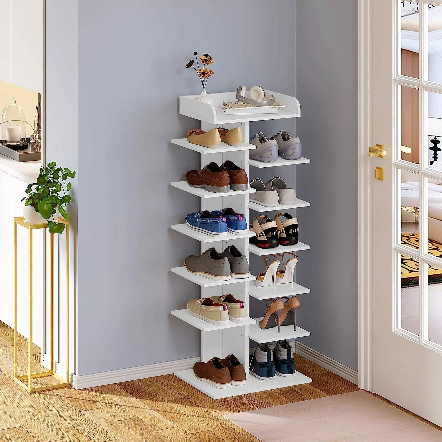 Woltu Schuhregal, 1-tlg., weiß, mit 12 günstig online kaufen