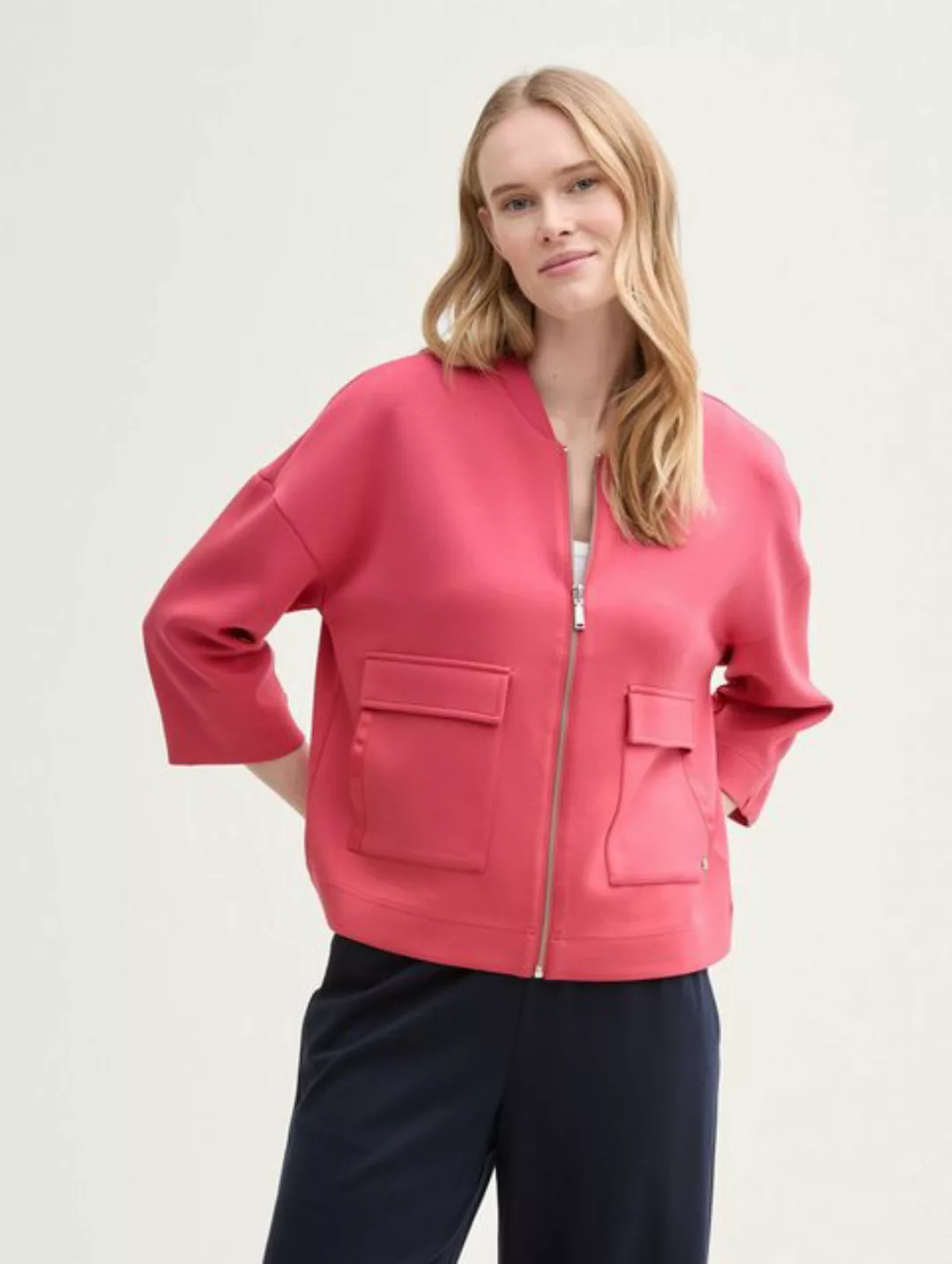 TOM TAILOR Sweatjacke Sweatjacke aus Scuba günstig online kaufen