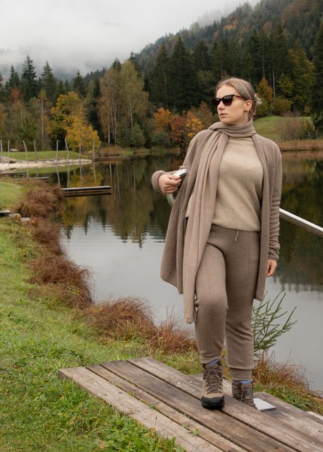 Ariun Strickjacke Leichter Kaschmircardigan mit Schalkragen günstig online kaufen