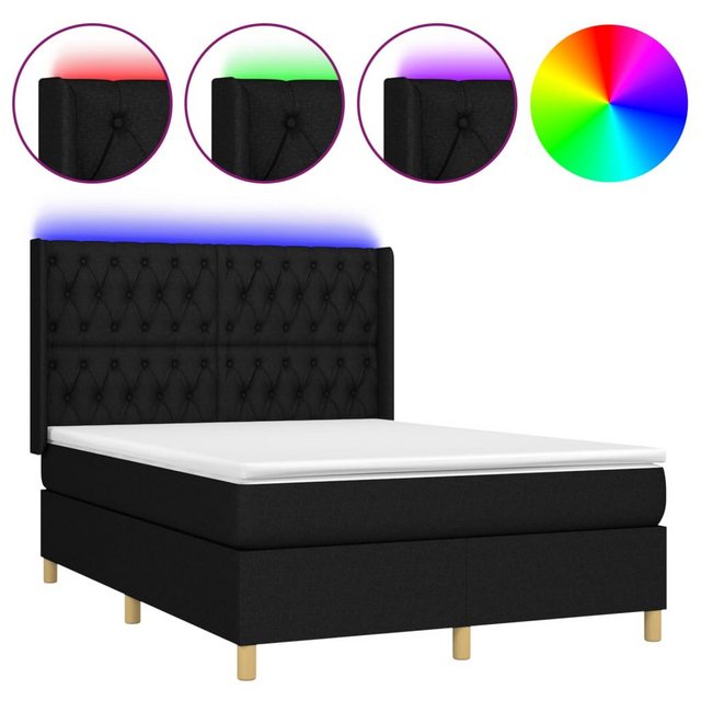 vidaXL Boxspringbett Bett Boxspringbett mit Matratze und LED Stoff (140 x 2 günstig online kaufen