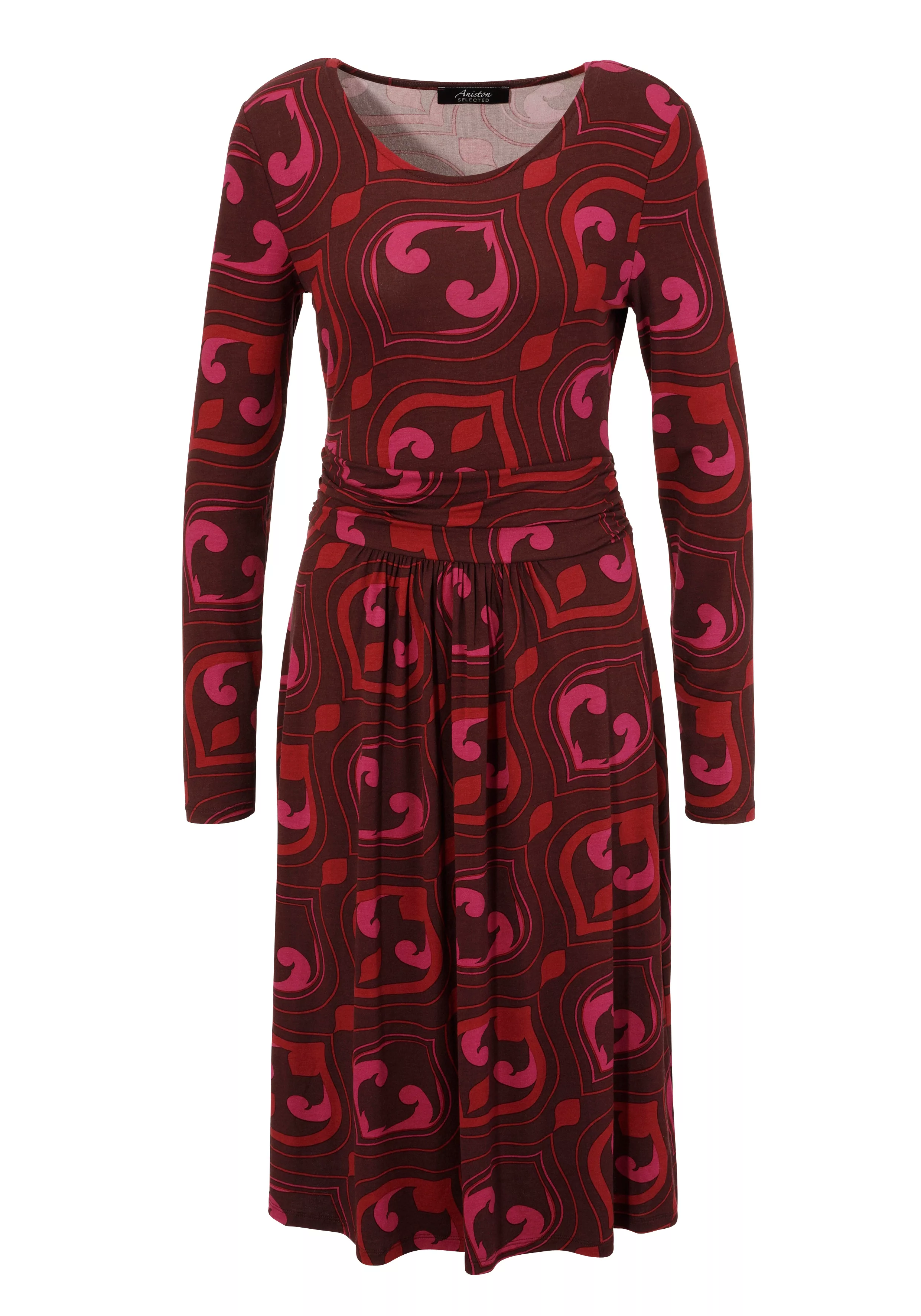 Aniston SELECTED Jerseykleid, mit taillenbetonendem, gerafften Bund - NEUE günstig online kaufen