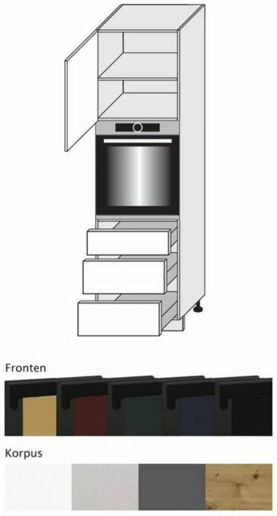 Feldmann-Wohnen Backofenumbauschrank Velden (1-St) 60cm Front- & Korpusfarb günstig online kaufen