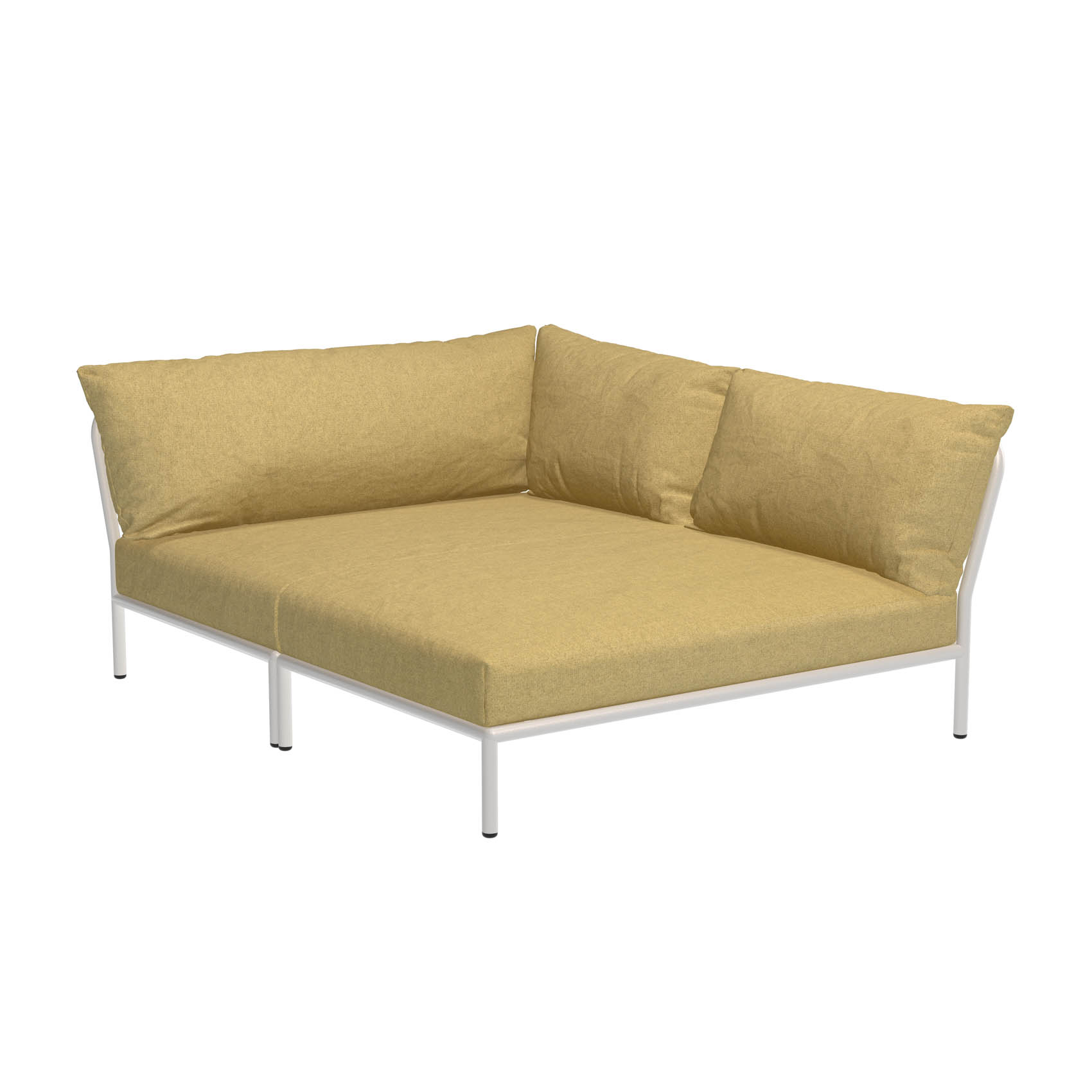 LEVEL2 Outdoor Eck-Sofa Lounge-Modul 5 Senf Weiß Rechts günstig online kaufen