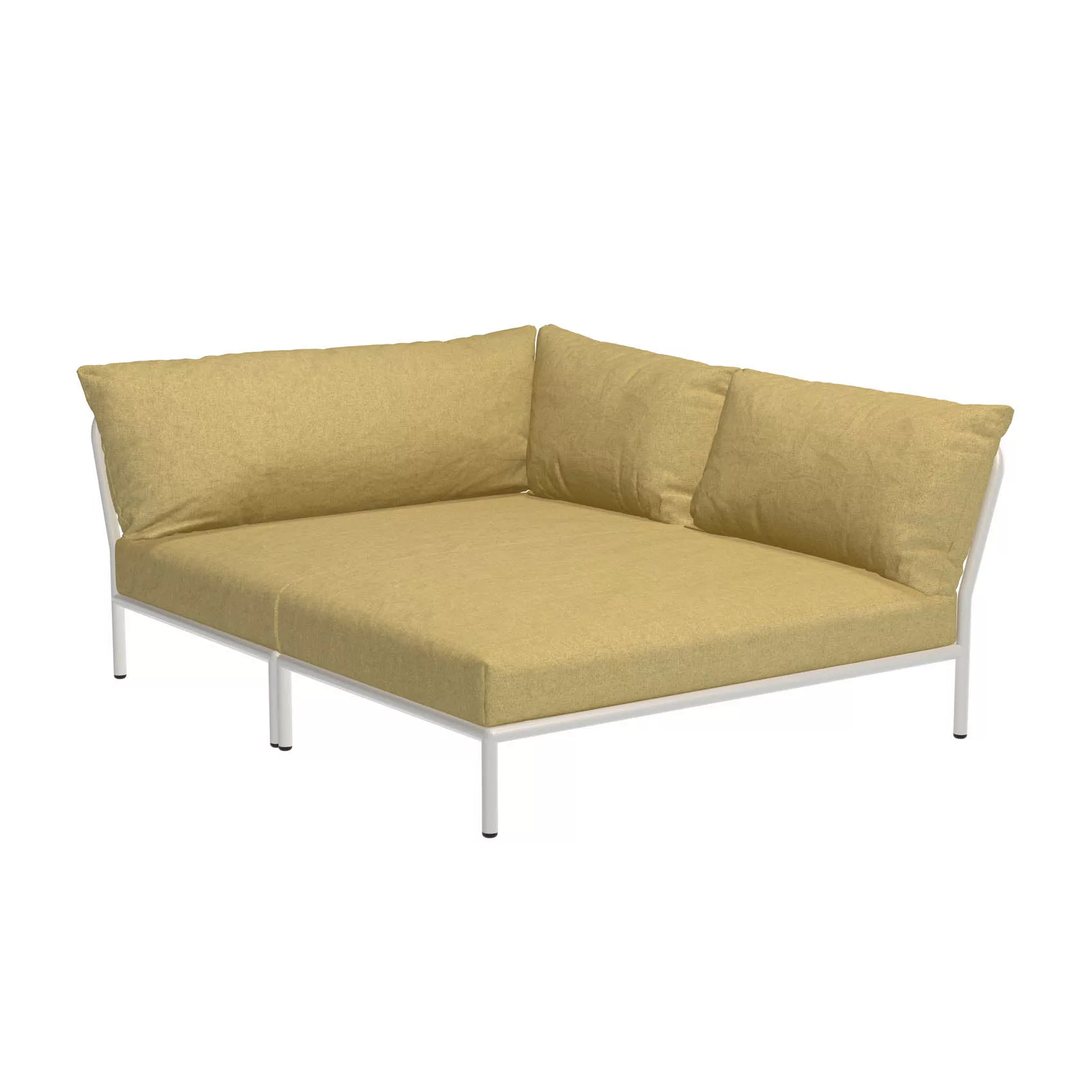 LEVEL2 Outdoor Eck-Sofa Lounge-Modul 5 Senf Weiß Rechts günstig online kaufen