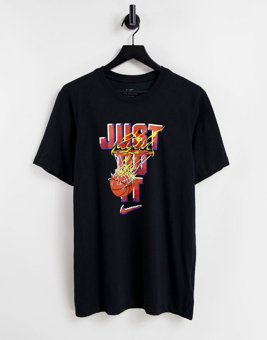 Nike Basketball – Just Do It – T-Shirt mit Grafik in Schwarz günstig online kaufen