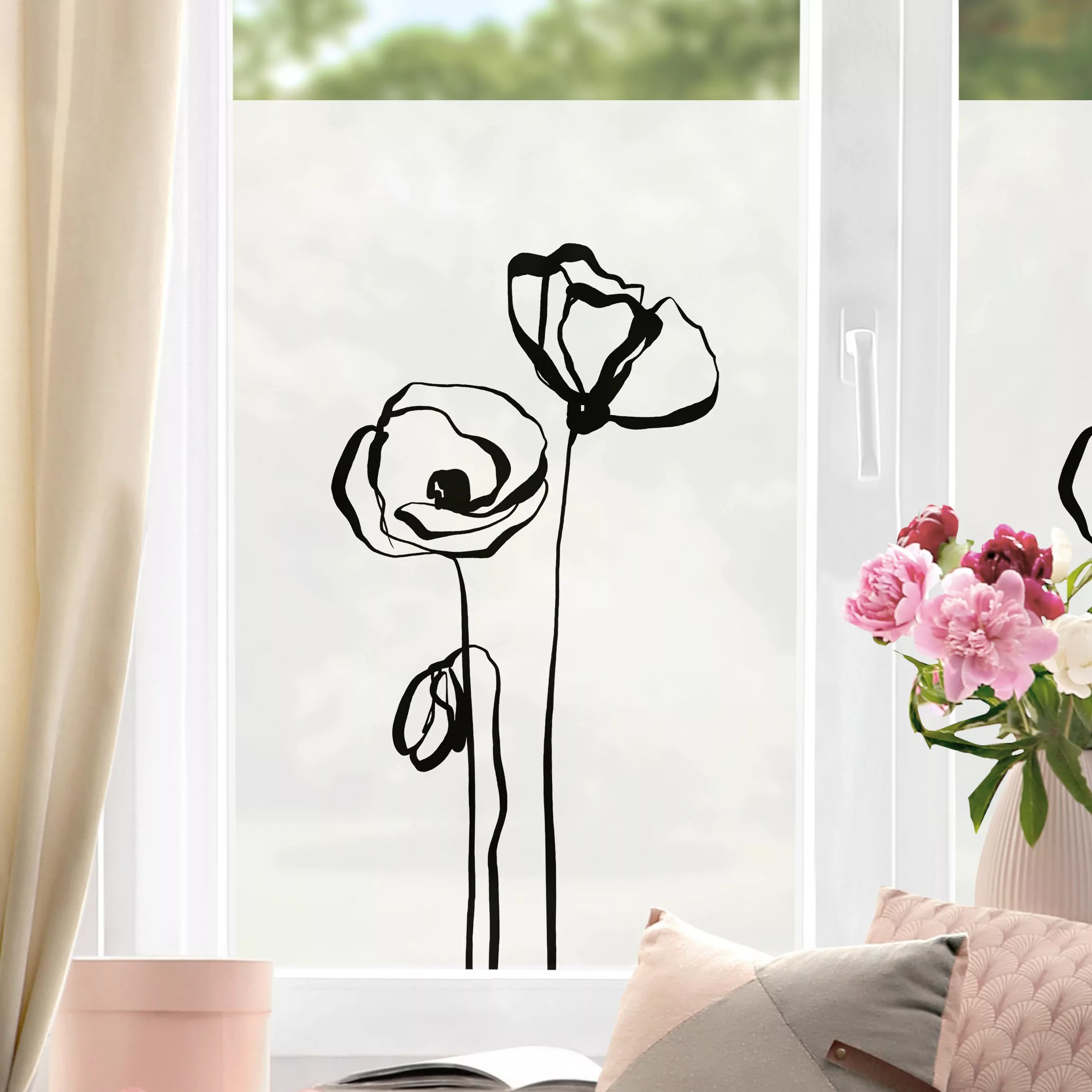 Fensterfolie Mohn Illustration I günstig online kaufen