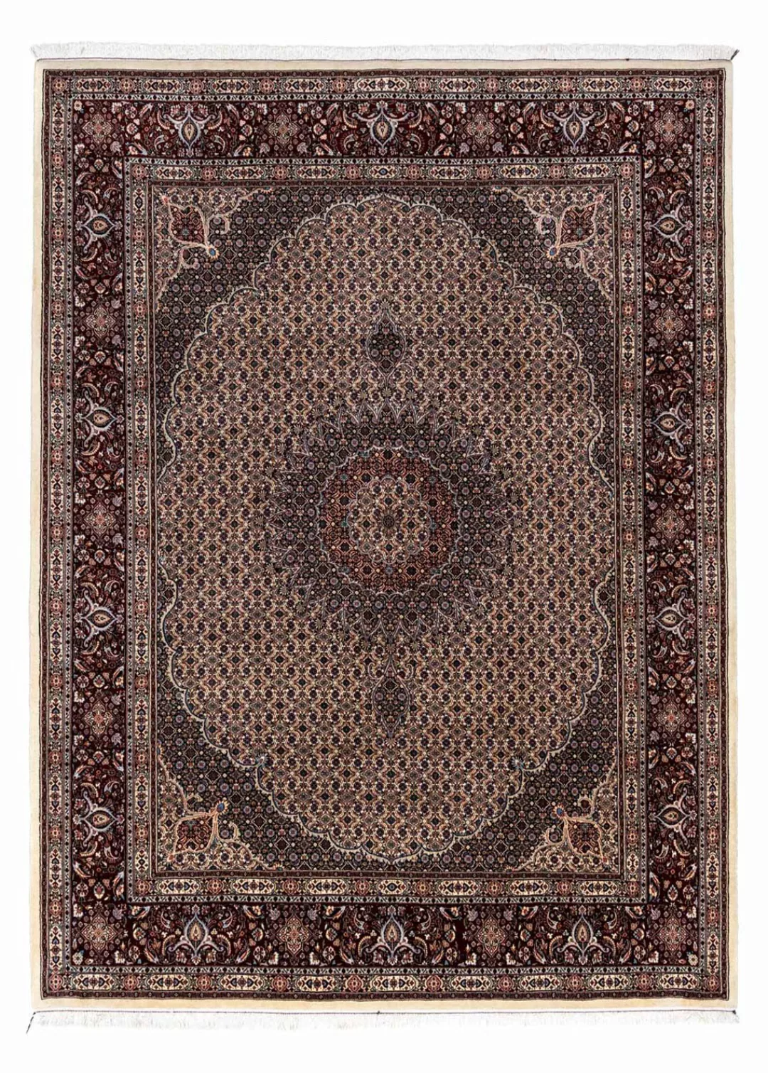 morgenland Wollteppich »Moud Medaillon Beige 345 x 253 cm«, rechteckig, Uni günstig online kaufen