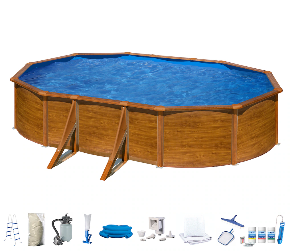 my POOL BWT Ovalpool, (Komplett-Set, 10 tlg.), in moderner Holzoptik, Höhe günstig online kaufen