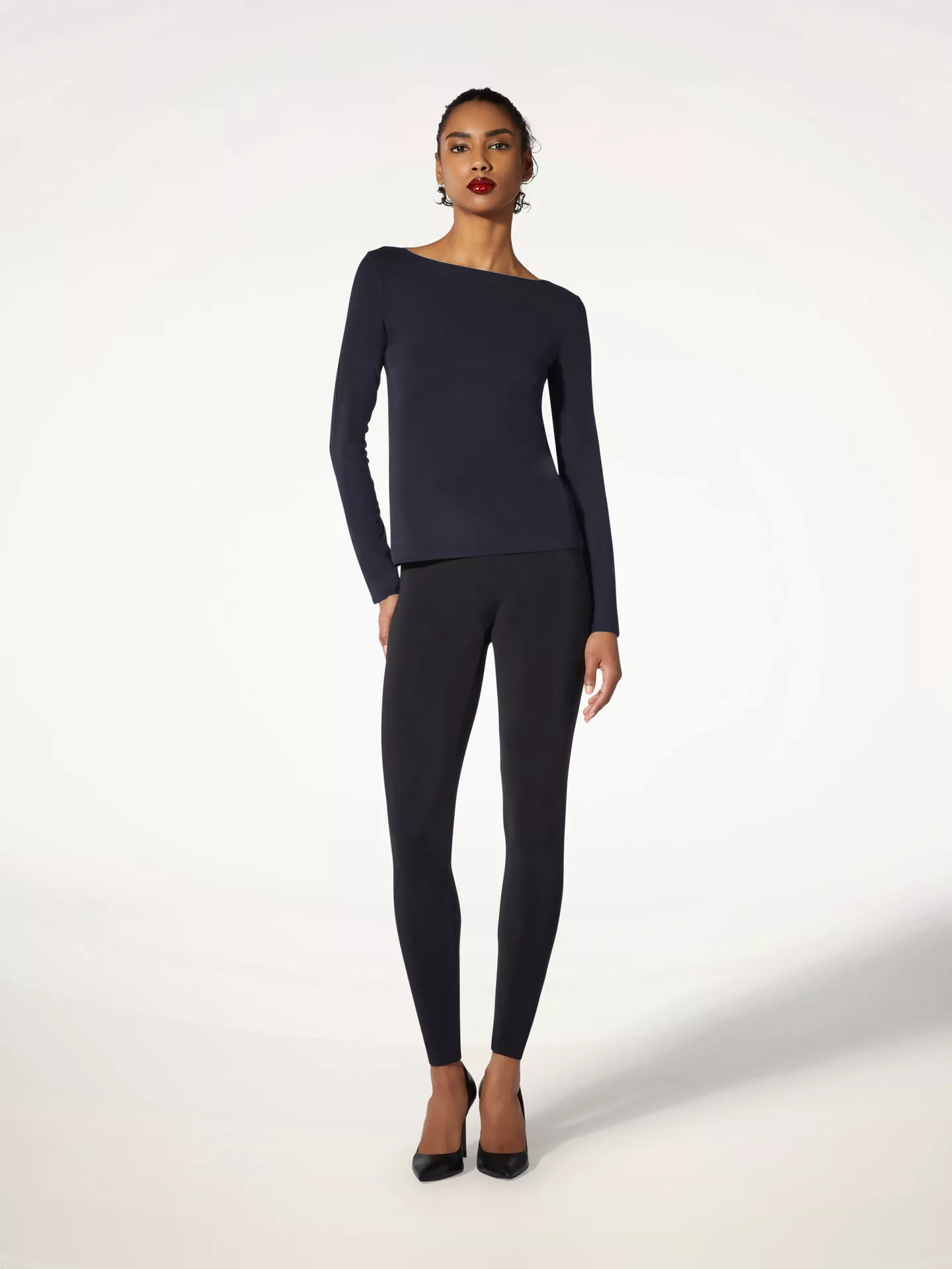 Wolford - Pure Top Long Sleeves, Frau, deep night, Größe: M günstig online kaufen