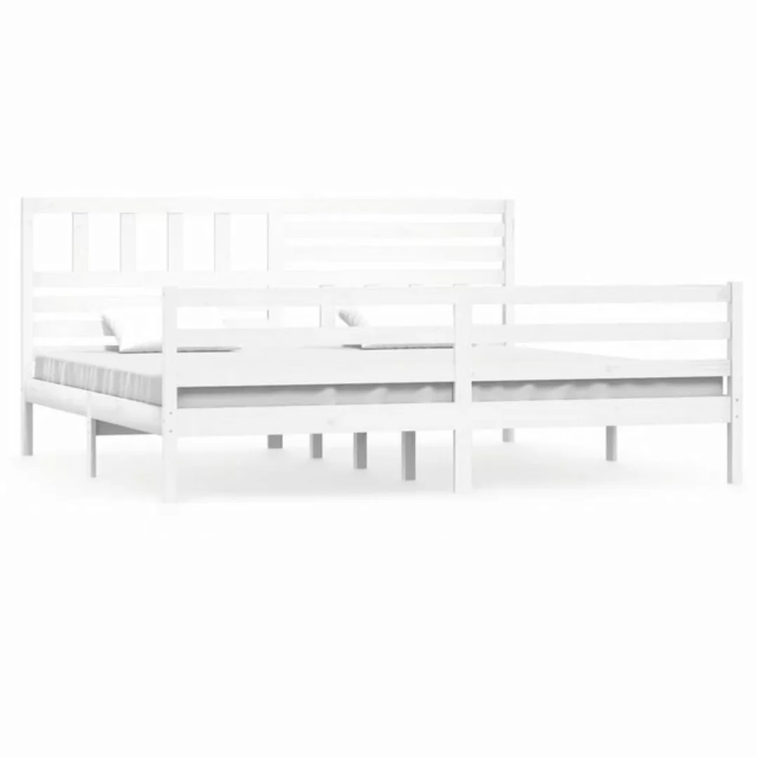 furnicato Bett Massivholzbett Weiß 200x200 cm günstig online kaufen