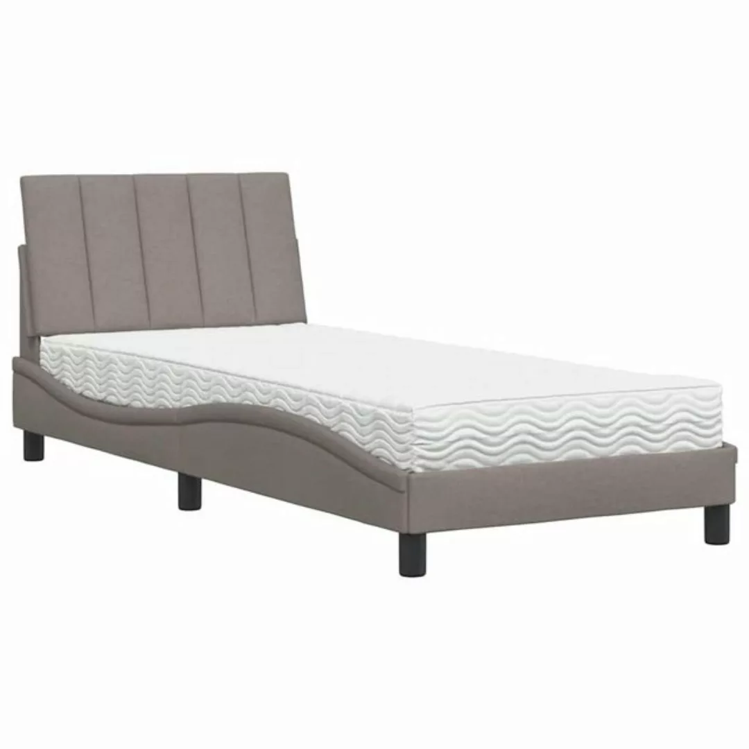 vidaXL Bett Bett mit Matratze Taupe 80x200 cm Stoff günstig online kaufen