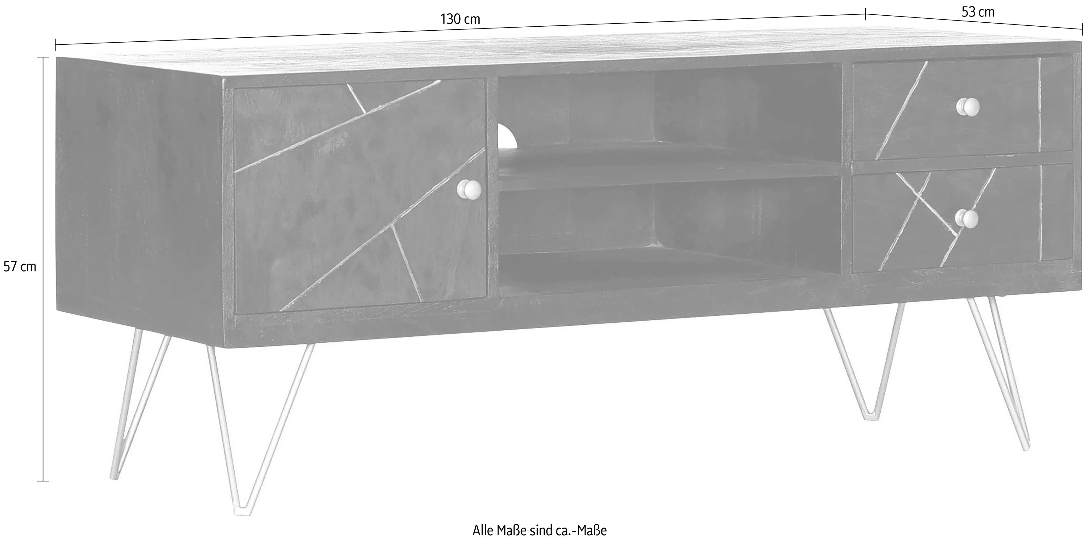 Gutmann Factory Lowboard "Scan", mit modernen Haarnadel Beinen günstig online kaufen