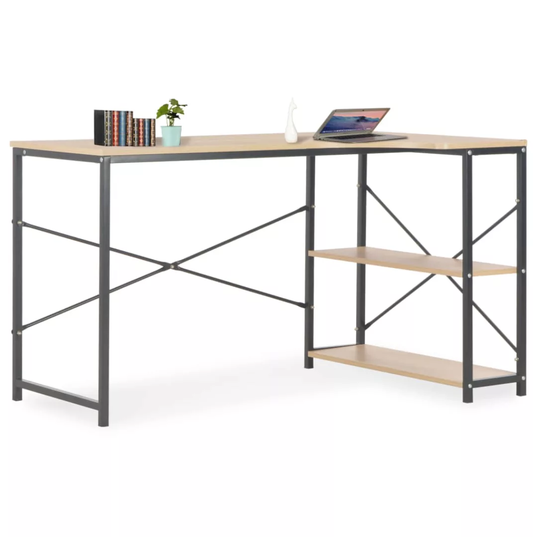 Computertisch Schwarz Und Eiche 120×72×70 Cm günstig online kaufen