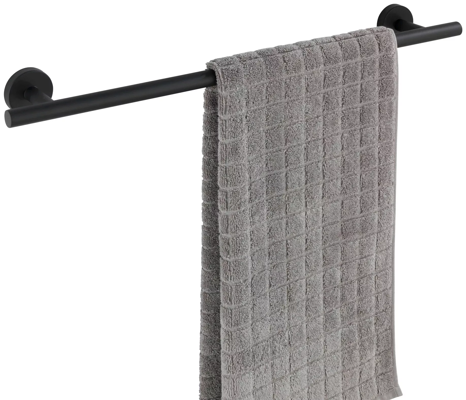 WENKO Badetuchstange Uno Bosio Edelstahl Black matt, rostfrei silber matt günstig online kaufen