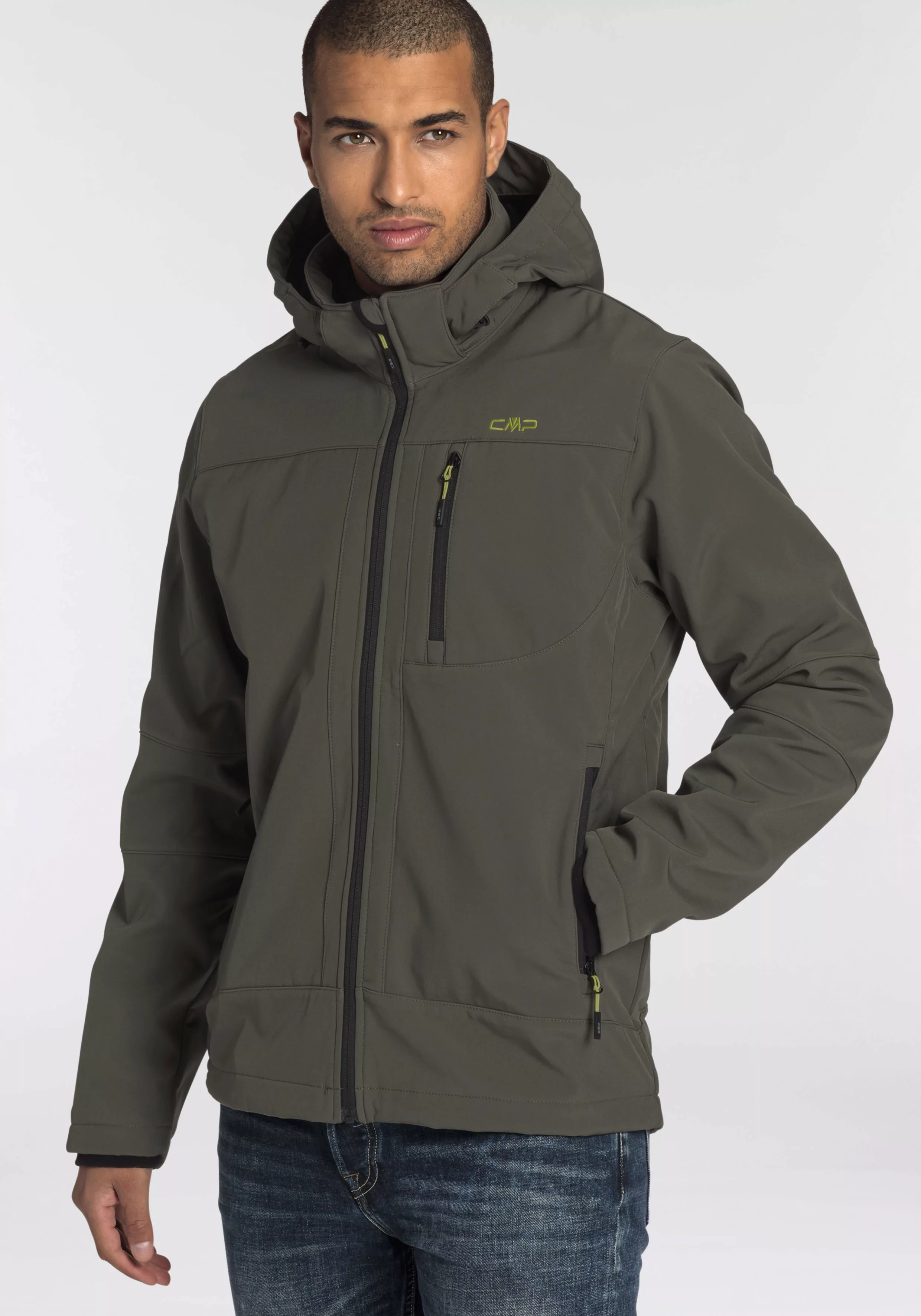 CMP Softshelljacke, mit Kapuze, Wasserabweisend & Winddicht & Atmungsaktiv günstig online kaufen