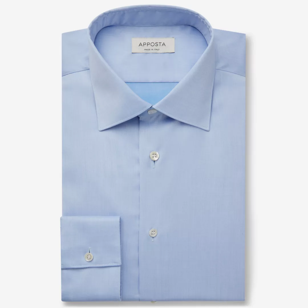 Hemd  einfarbig  hellblau 100% baumwolle wrinkle free twill doppelt gezwirn günstig online kaufen