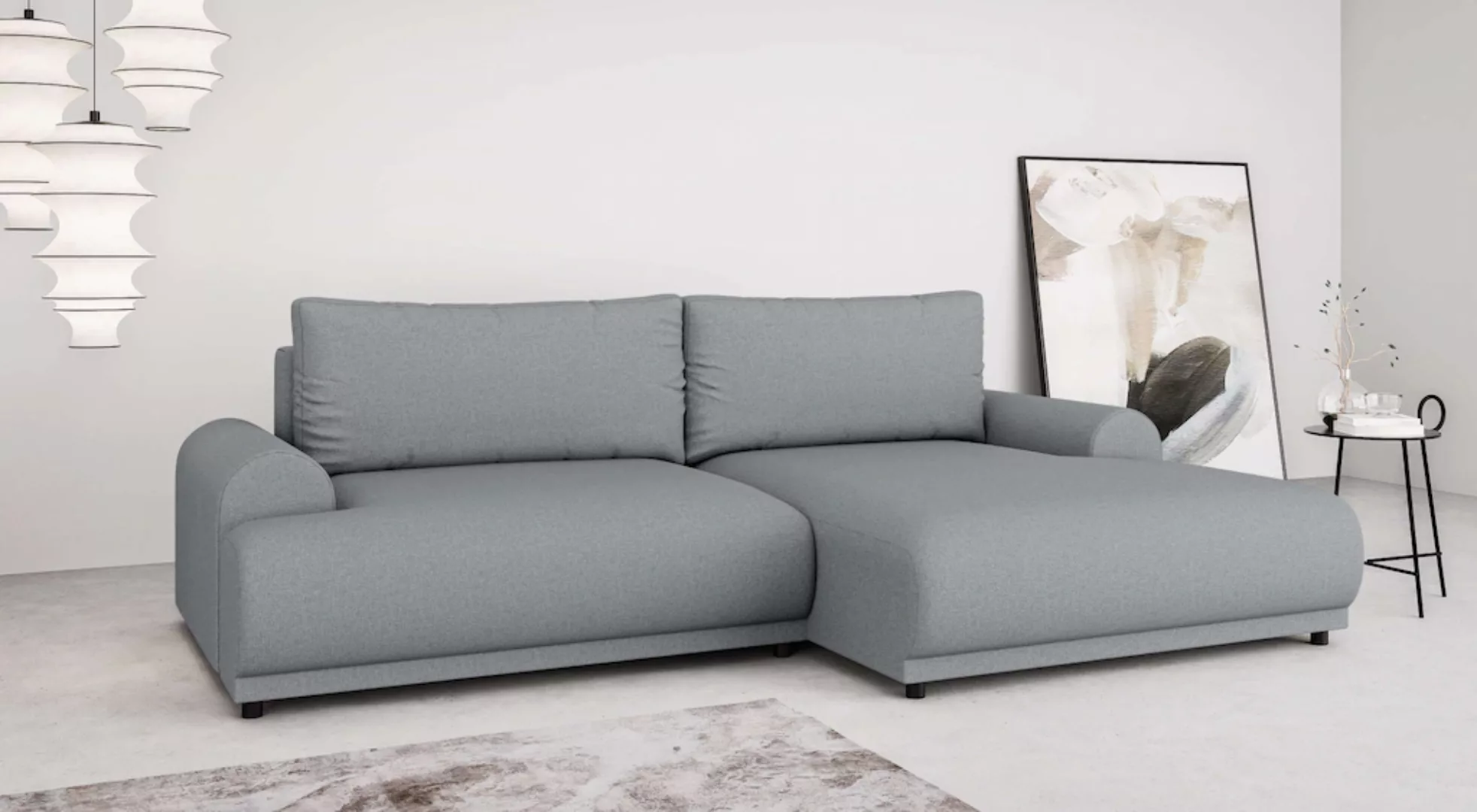 INOSIGN Ecksofa "Marsby, mit Bettfunktion und Bettkasten, Maße: B/H/T 242/6 günstig online kaufen