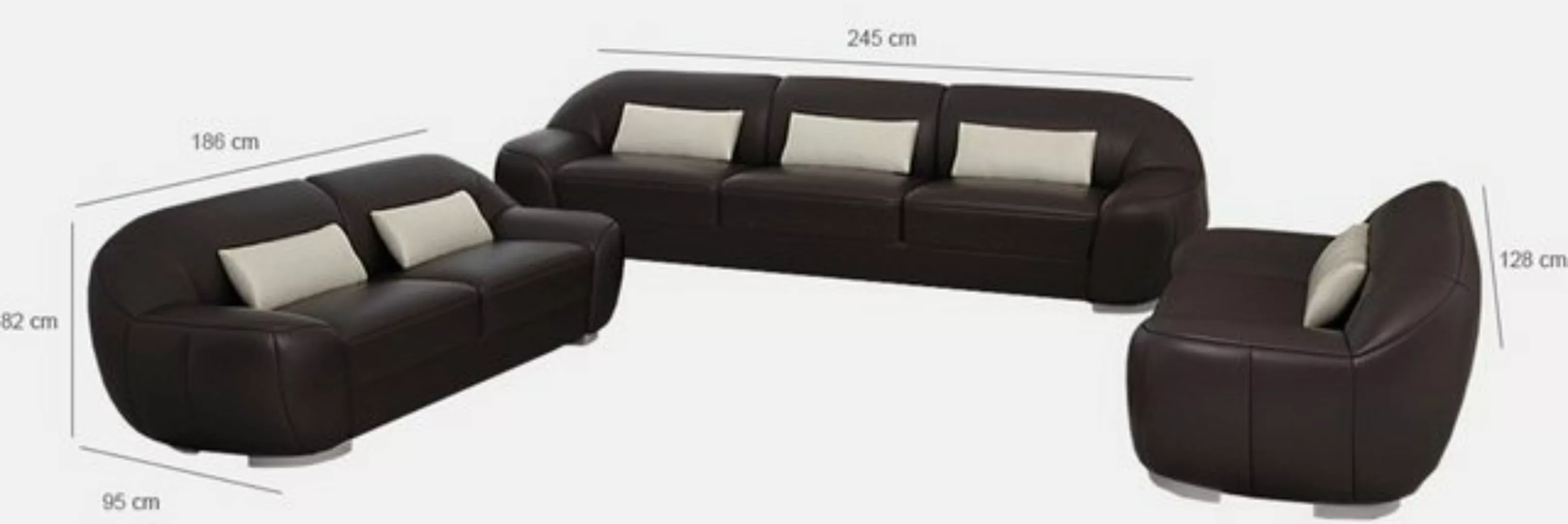JVmoebel Sofa Sofagarnitur 3+2+1 Couch Polster Sitz Leder Garnitur Designer günstig online kaufen