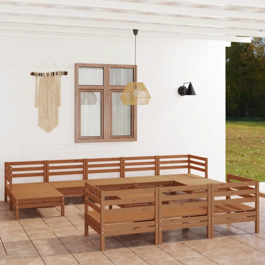 11-tlg. Garten-lounge-set Honigbraun Massivholz Kiefer günstig online kaufen