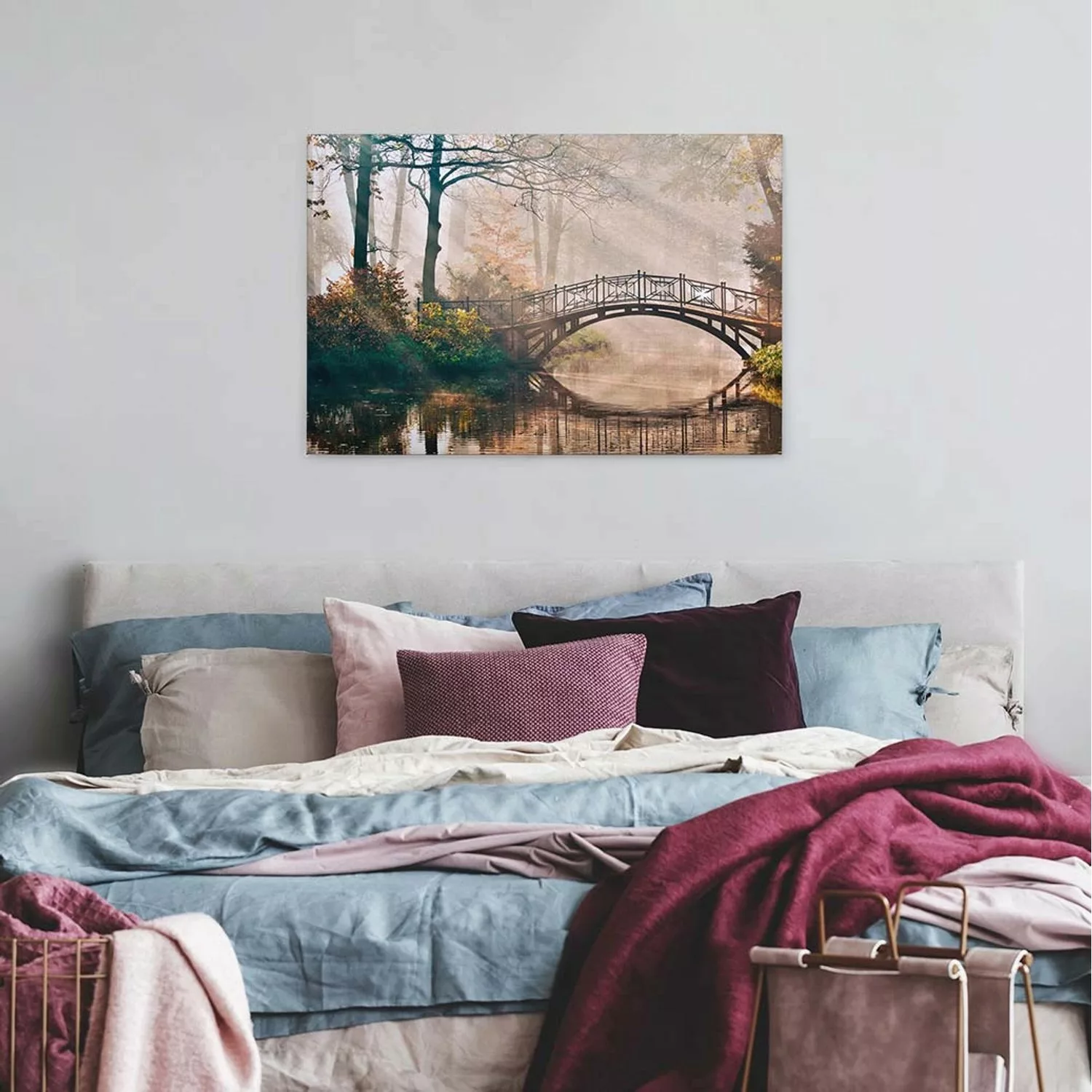 A.S. Création Leinwandbild "Park Bridge", Kunst-Wald-Kinder, (1 St.), Bild günstig online kaufen