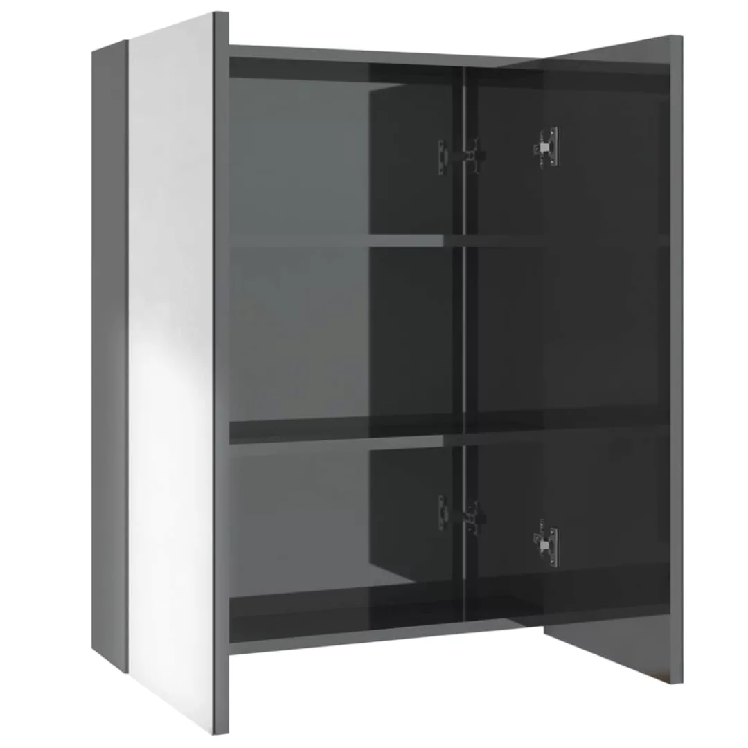 Bad-spiegelschrank 60x15x75 Cm Mdf Glenzendes Grau günstig online kaufen