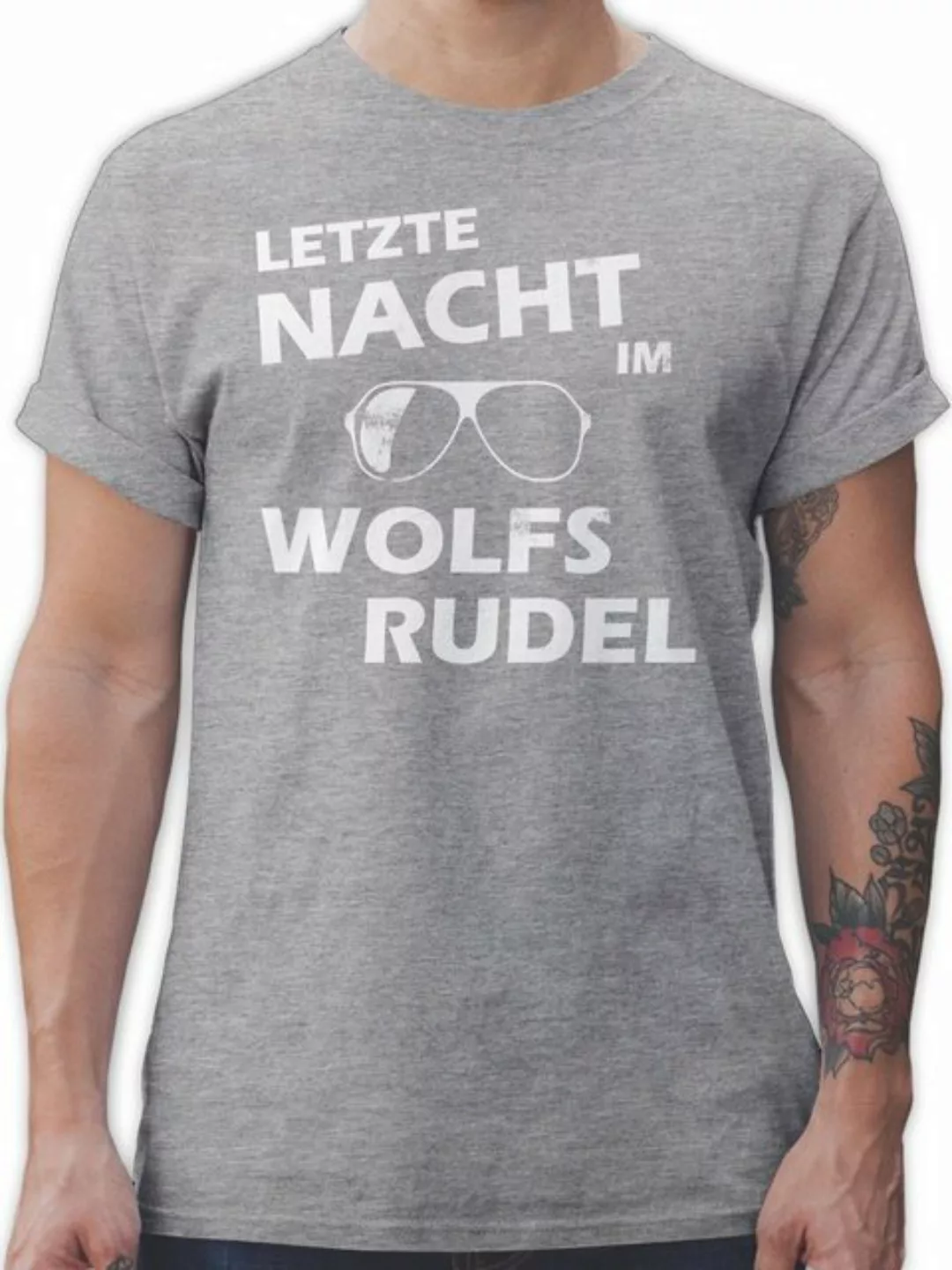 Shirtracer T-Shirt Letzte Nacht im Wolfsrudel - Hangover JGA Männer günstig online kaufen